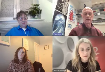 Screenshot of participants in online webinar.